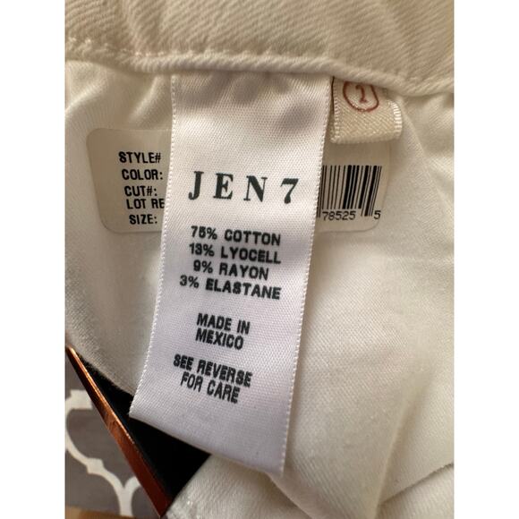 New JEN 7 ~ by 7 For All Mankind Women's White Denim Slim Straight Jeans Size 2 - Picture 5 of 7